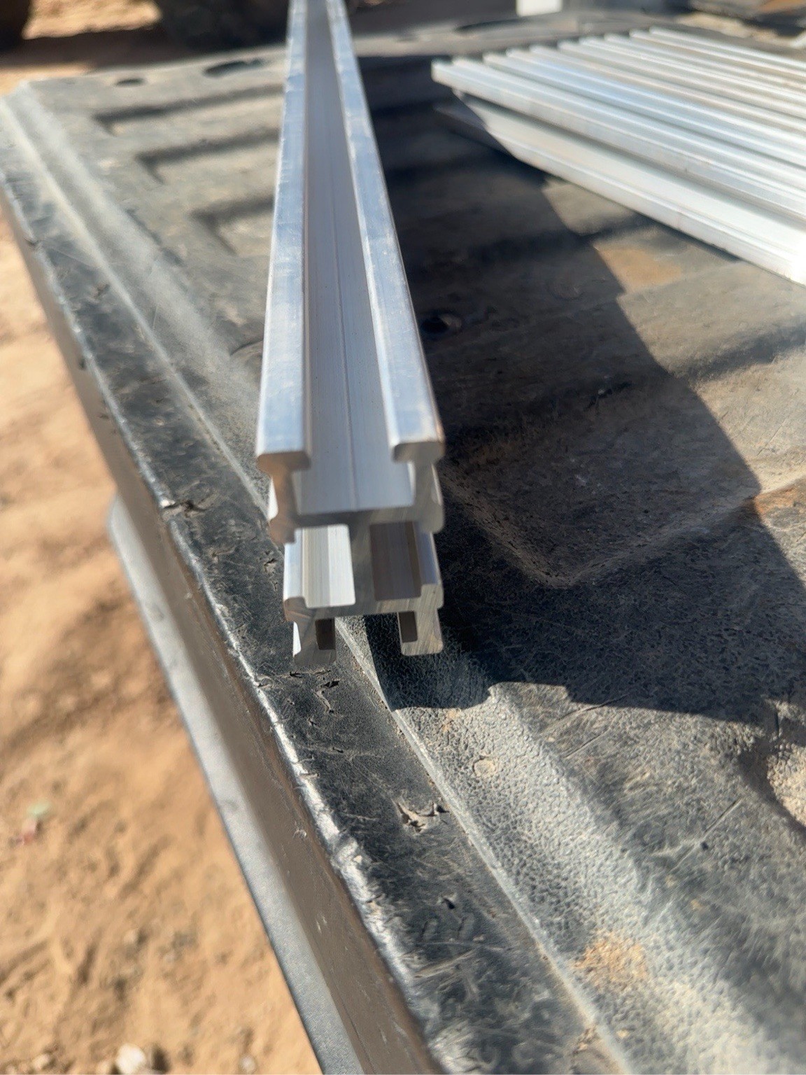 Lot of 8 Aluminum T-Slot Extrusion Rails 24” Long Approx 2-1/4” x 1-1/4”