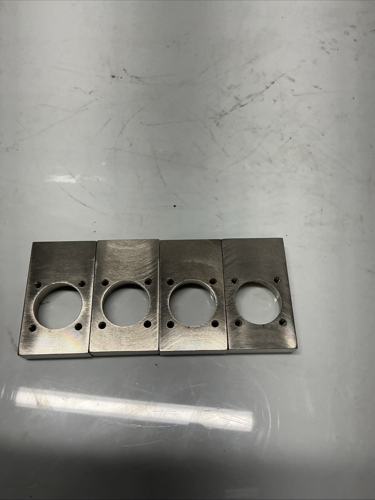Machined Aluminum Mounting Block Flange Plate PN 132641 Rev A Lot Of 4. X-601