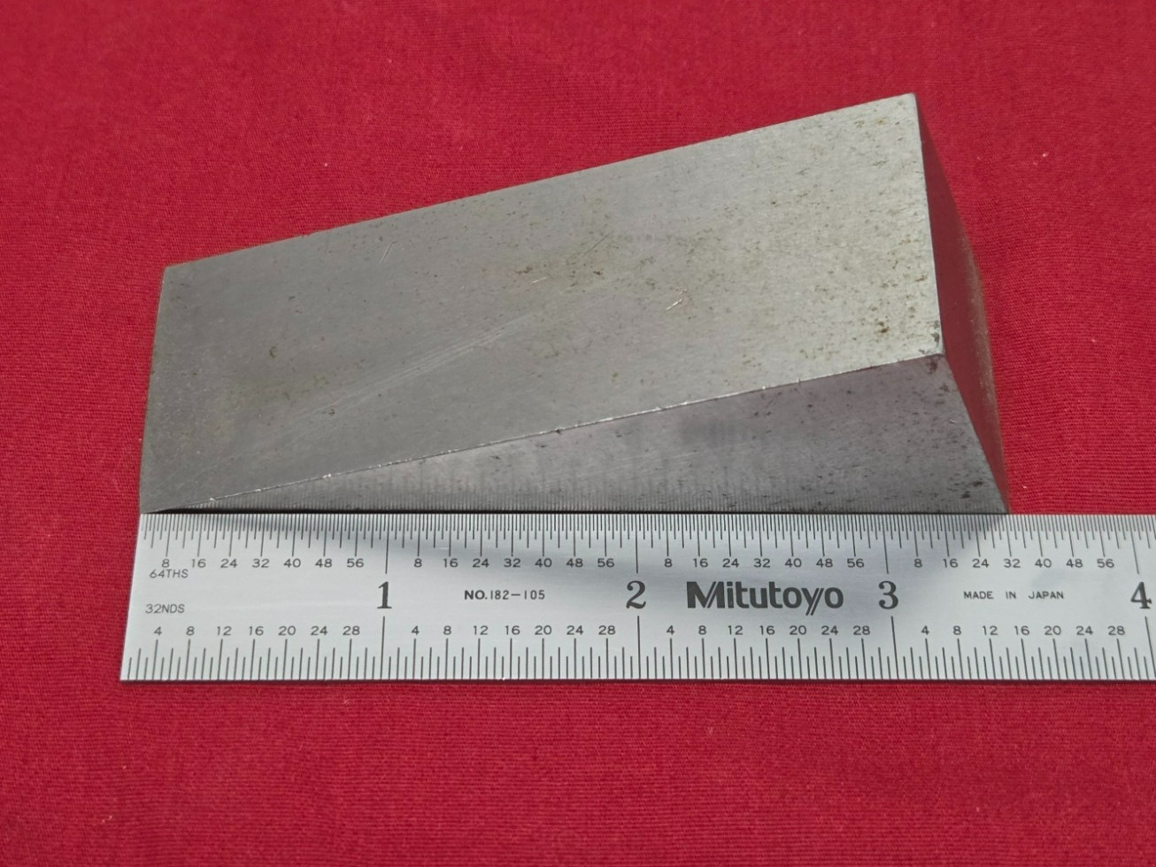 D2 Tool Steel Wedge Billet 3.345″ L x 1.26″ Thick – 12 Oz