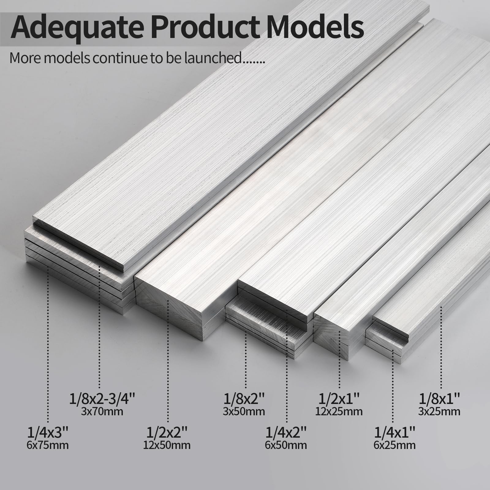 6061 Square Aluminum Flat Bar Plate T6511 Solid Mill 1/8x1x12 Inch 2 PCS