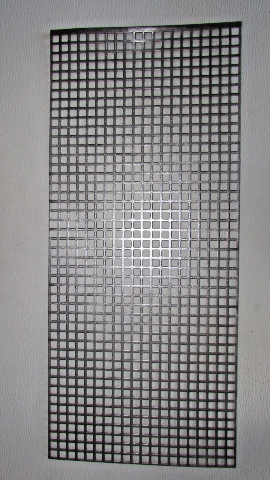 3/8 SQUARE PERFORATED METAL 16 GAUGE–PLAIN STEEL– 10-1/4″ X 29″