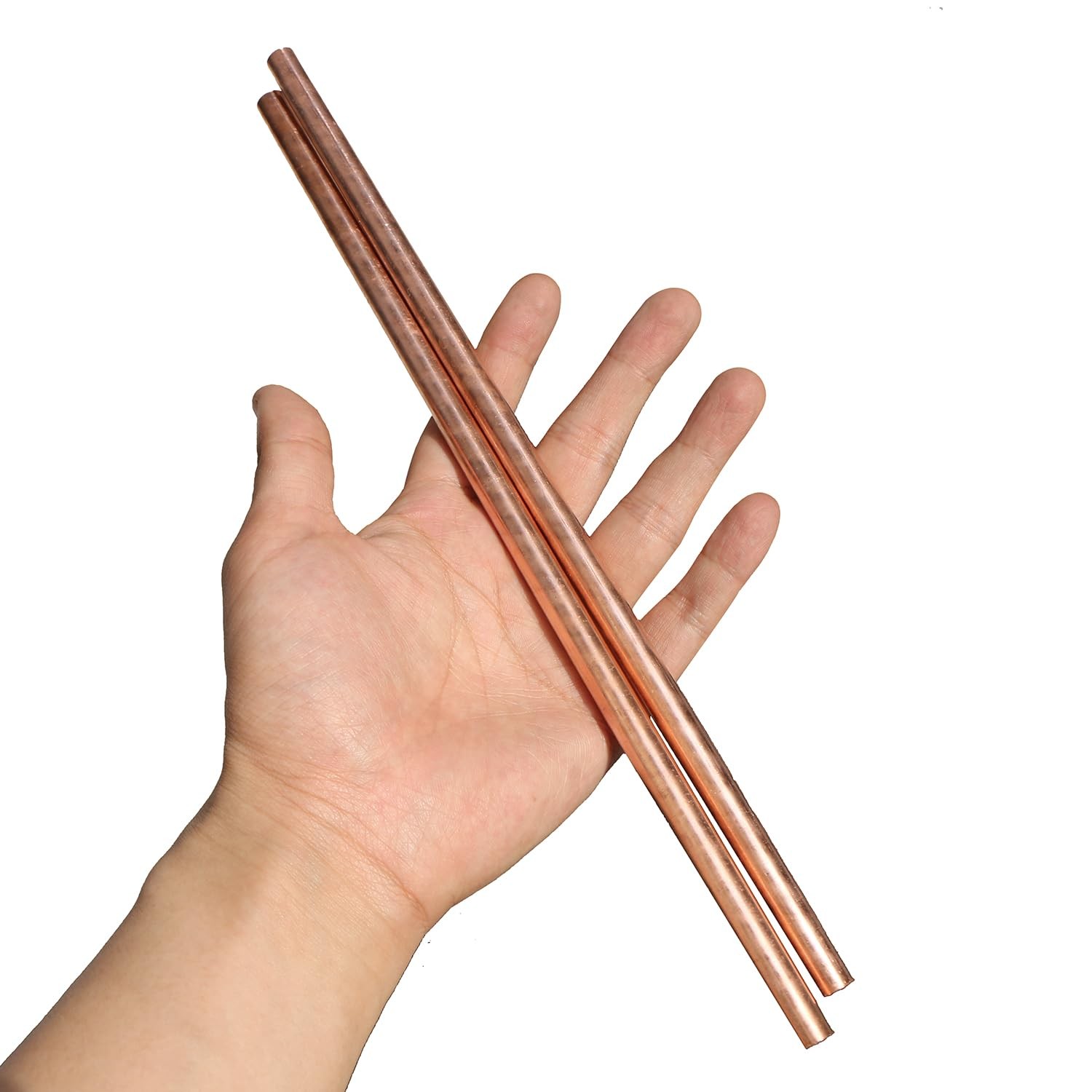 2 PCS 9.5mm 3/8 Inch Copper Round Rods Lathe Bar Stock 305mm 12 Inch