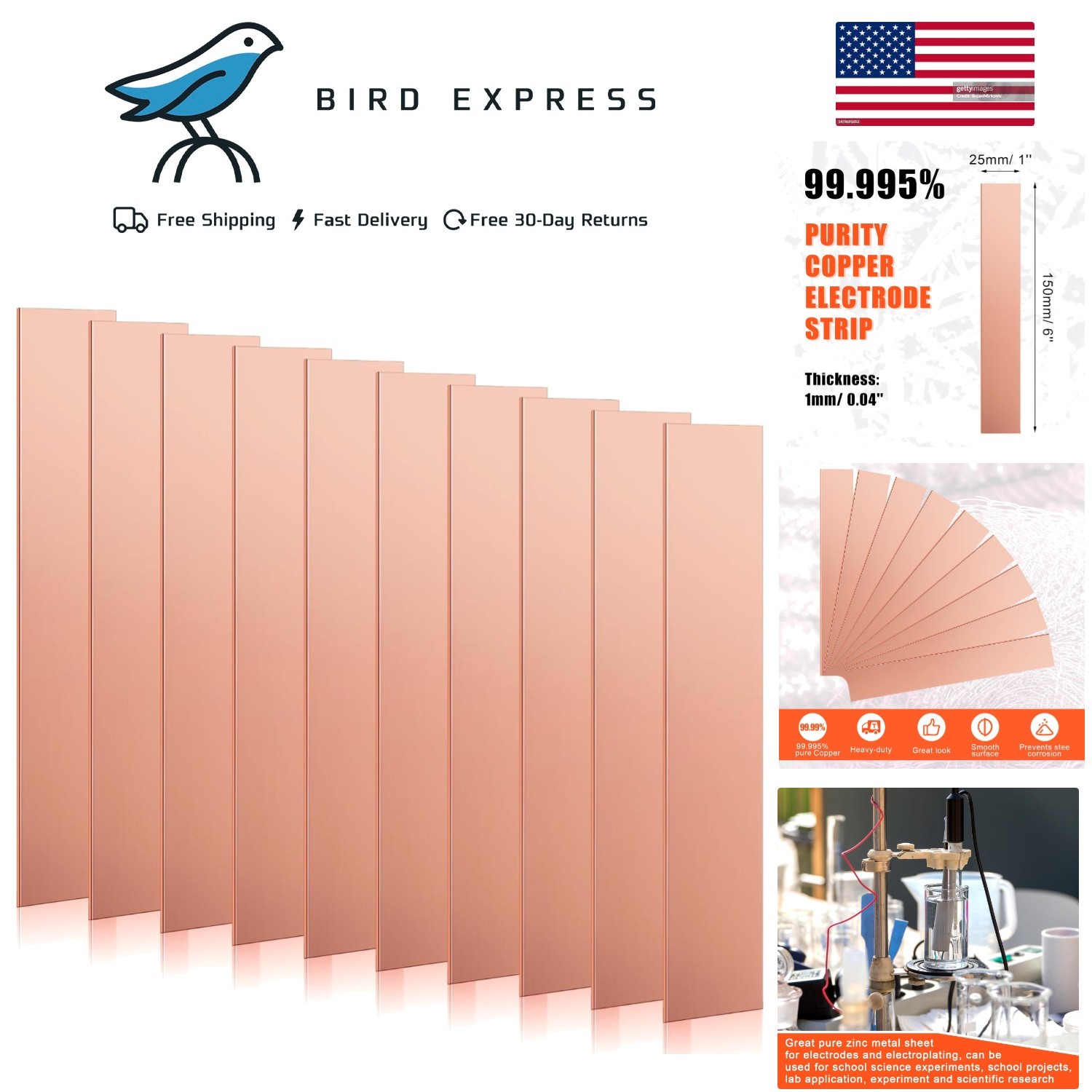 10 Pcs Pure Copper Anode Sheets 99.995% for Electroplating and Industrial Use