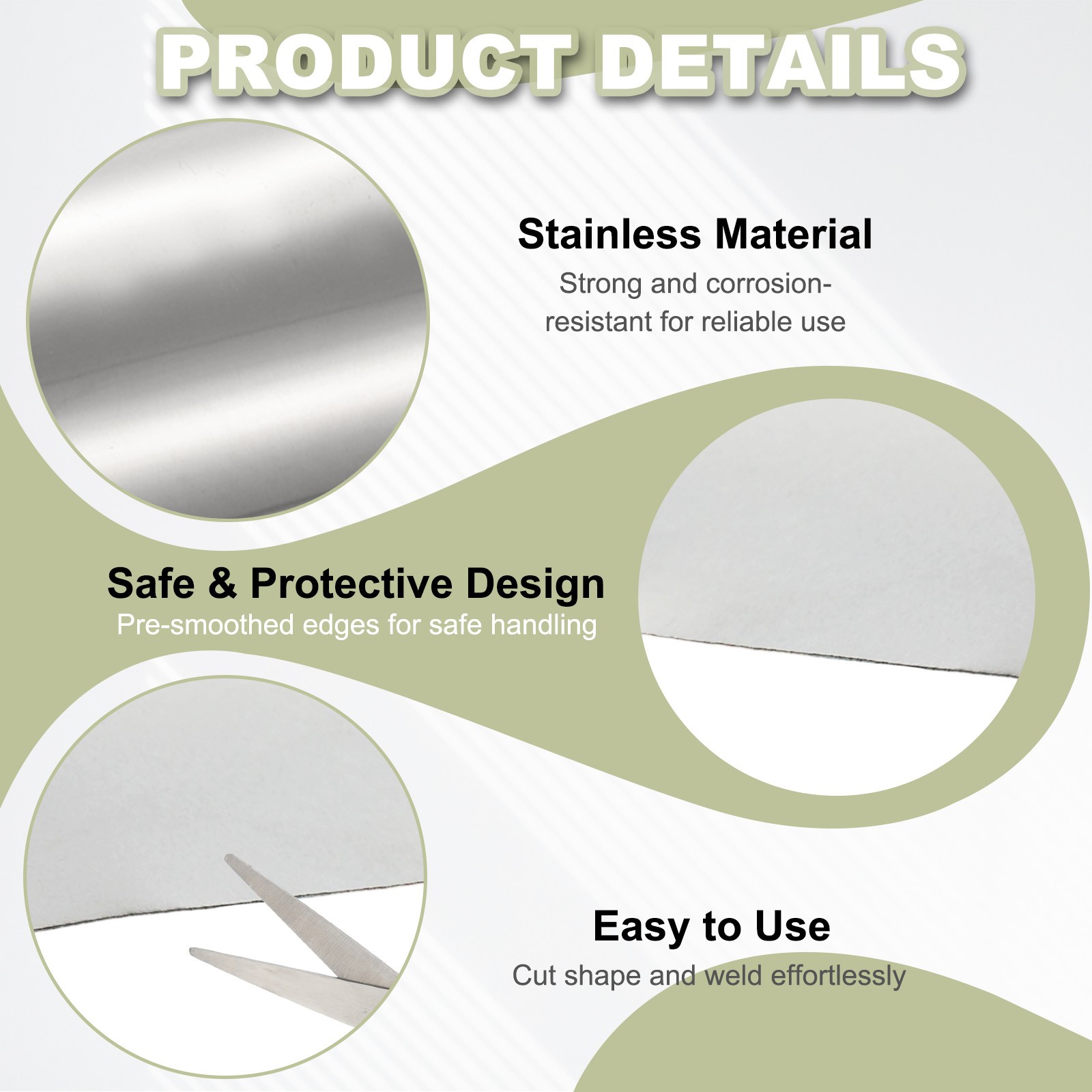 Stainless Steel Roll 0.1 x 200 x 1000mm for DIY Crafts (1 Pack, Silver)