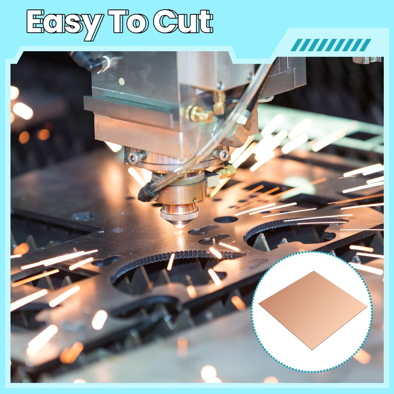 Copper Sheet, 2 Pieces of Copper Plates 4″×4″-24 Gauge(0.5mm) Thickness, 99