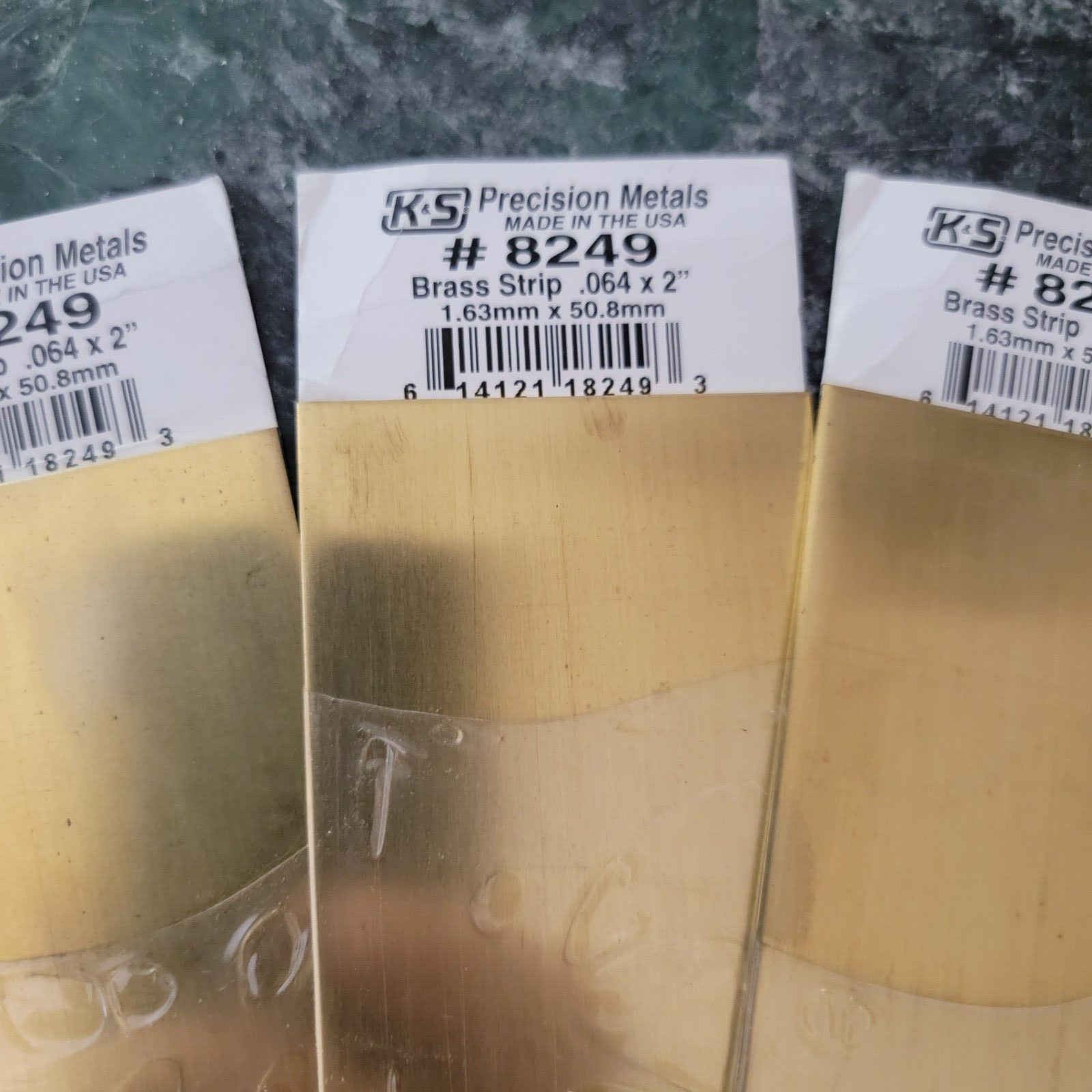 (5) K & S Precision Metals 8249 Brass Strip 1″ Wide x .016″ Thick