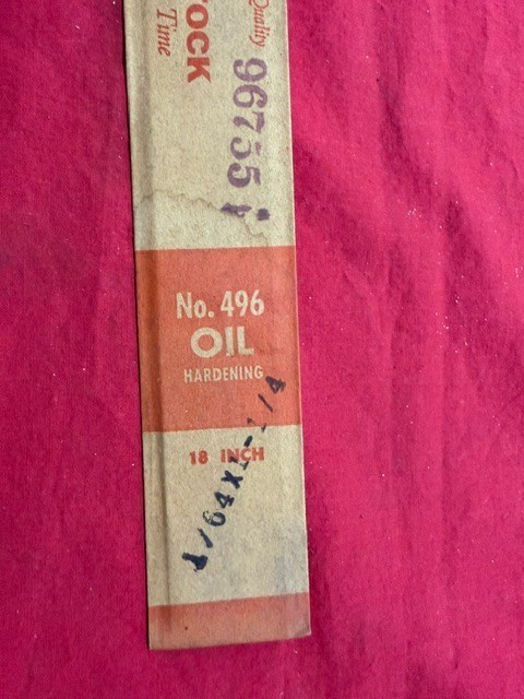Starrett 1/64 x 1-1/4 x 18″ No. 496 Oil Hardening Ground Flat Stock – Rust – Old