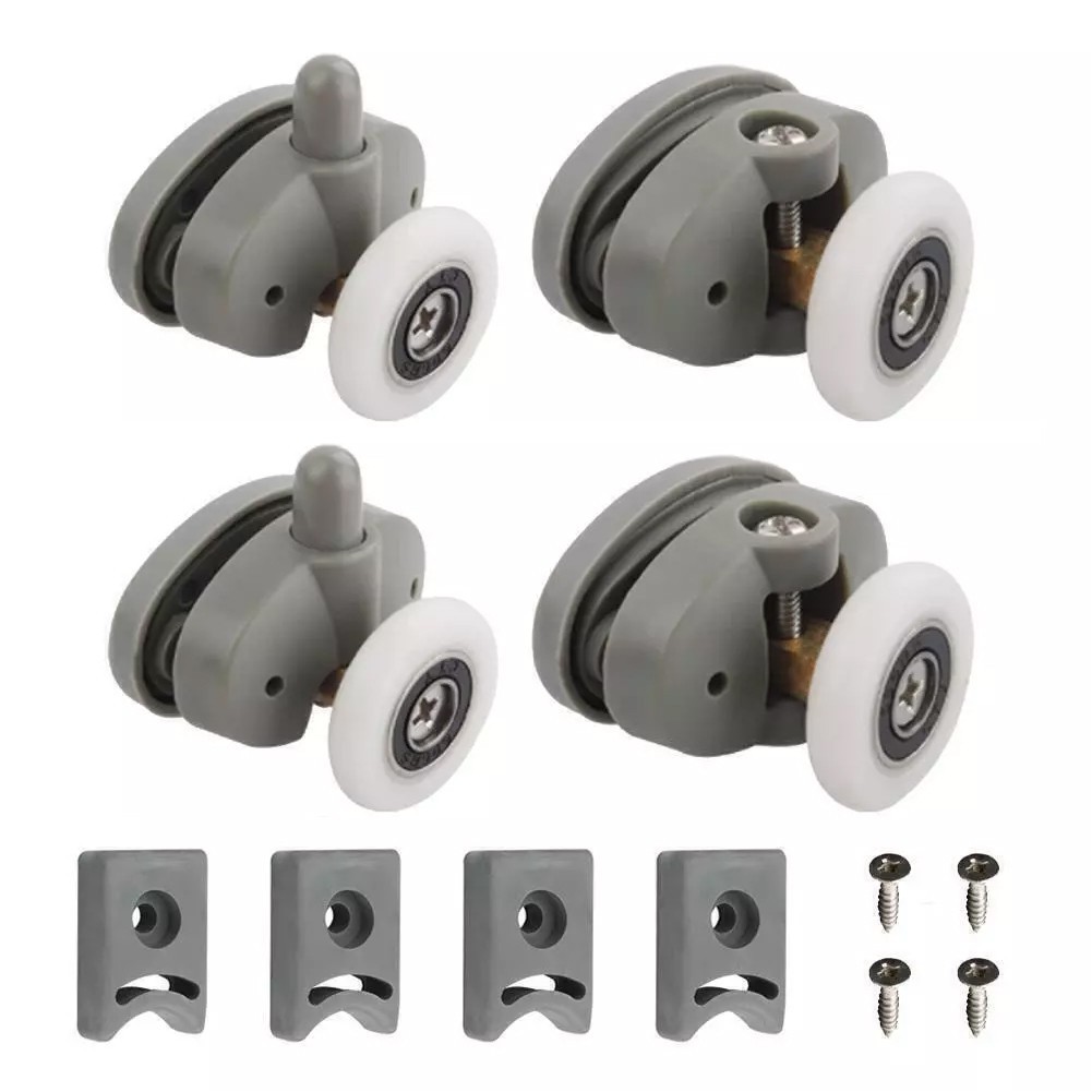 Shower Door Wheel Assembly Kit Includes Four Adjustable Rollers at 23mm