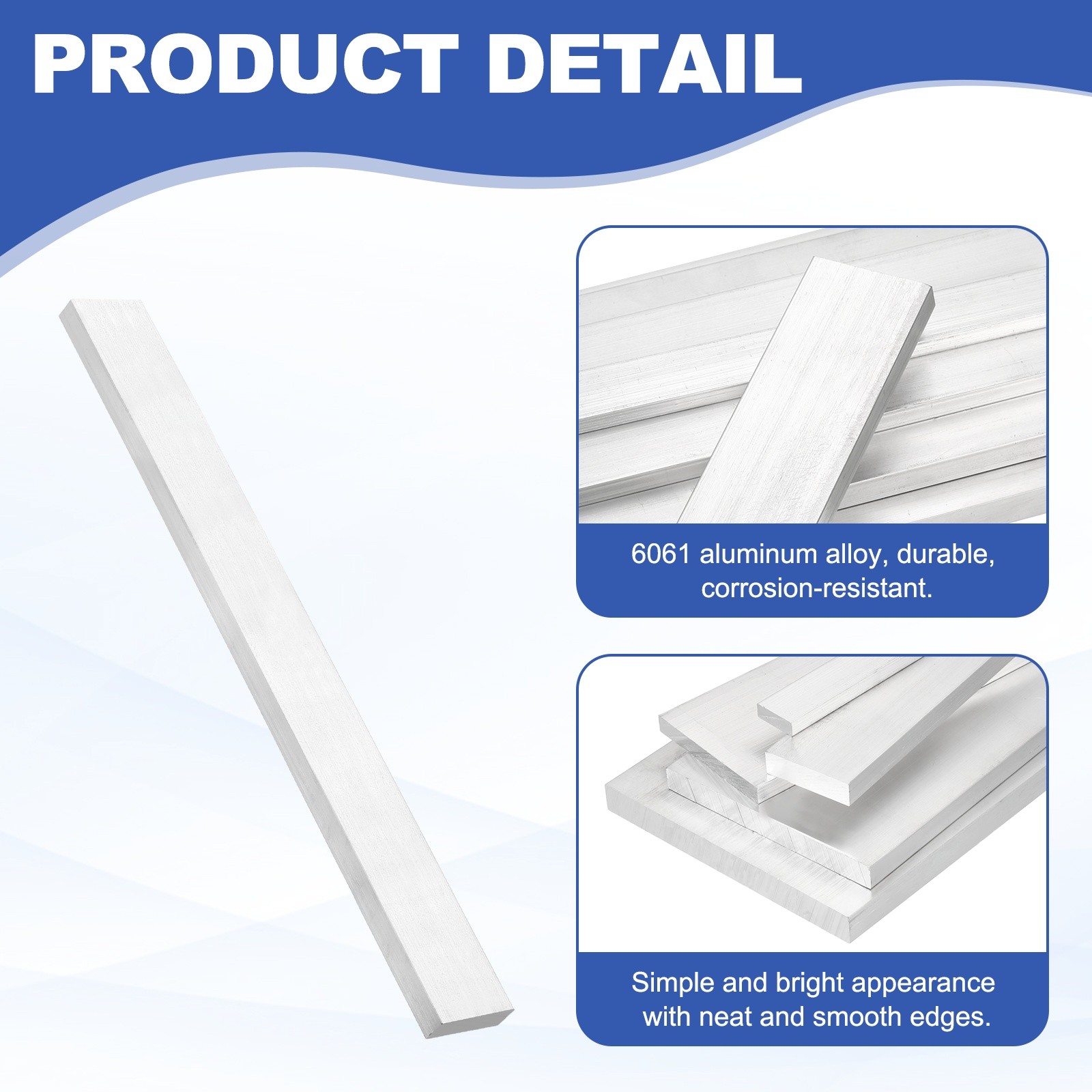 Square Aluminum Flat Bar, 10 x 30 x 305mm T6511 Solid New Mill Stock