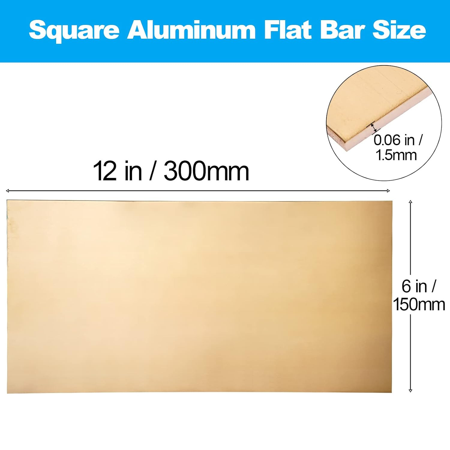 Brass Sheet, Metal Sheets Plates, 12″ Length x 6″ Width x 0.06″ Thickness, 14 Ga