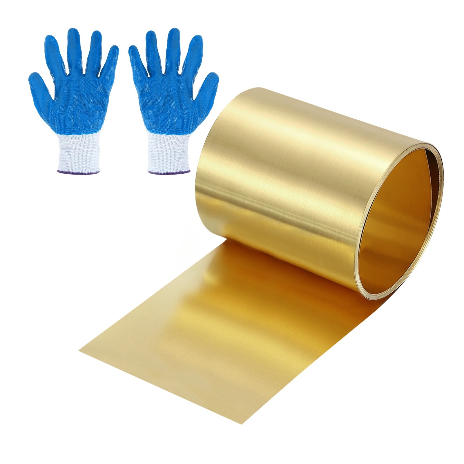 Brass Sheet Roll, 0.016 x 1.57 x 39.4 Inch H62 Thin Brass Foil Strip Plate Shim