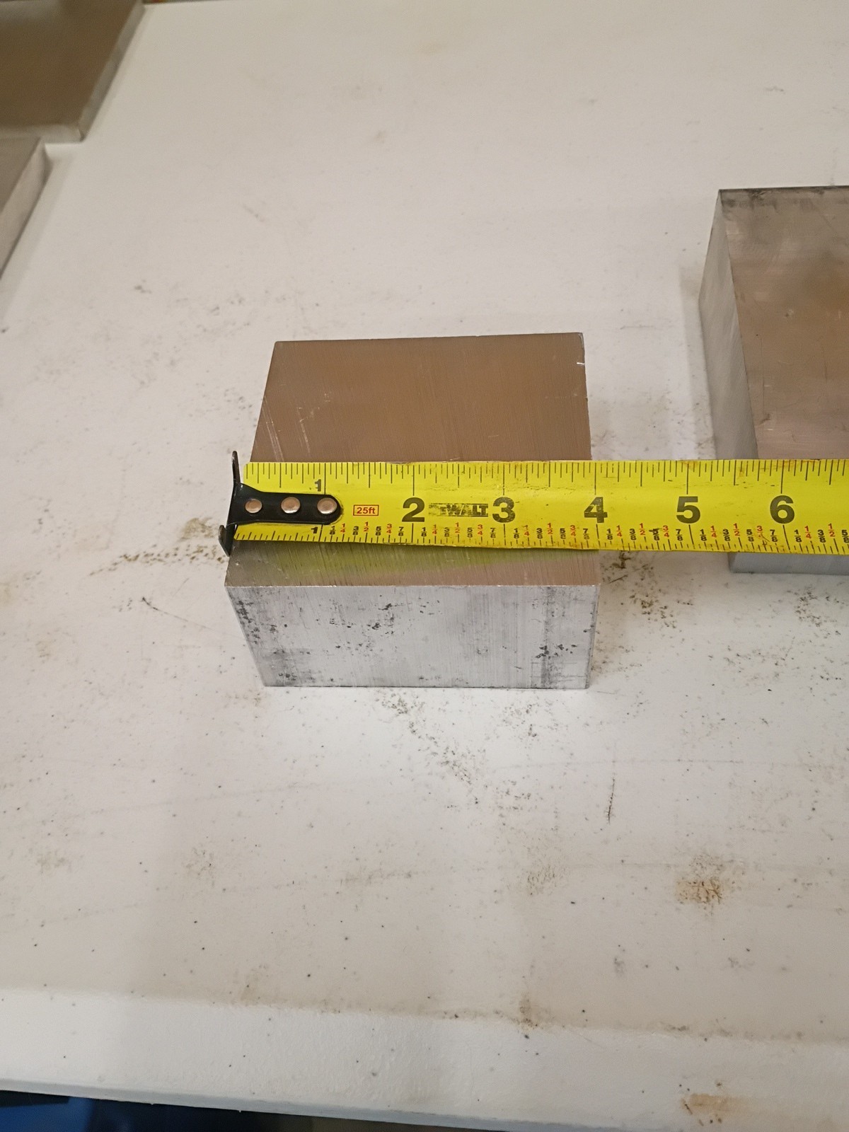 Aluminum Drop Block Plate Remnants (2) 2 1/8x4x4 And 2x 5 3/8x 5 3/8 9.1 Lbs