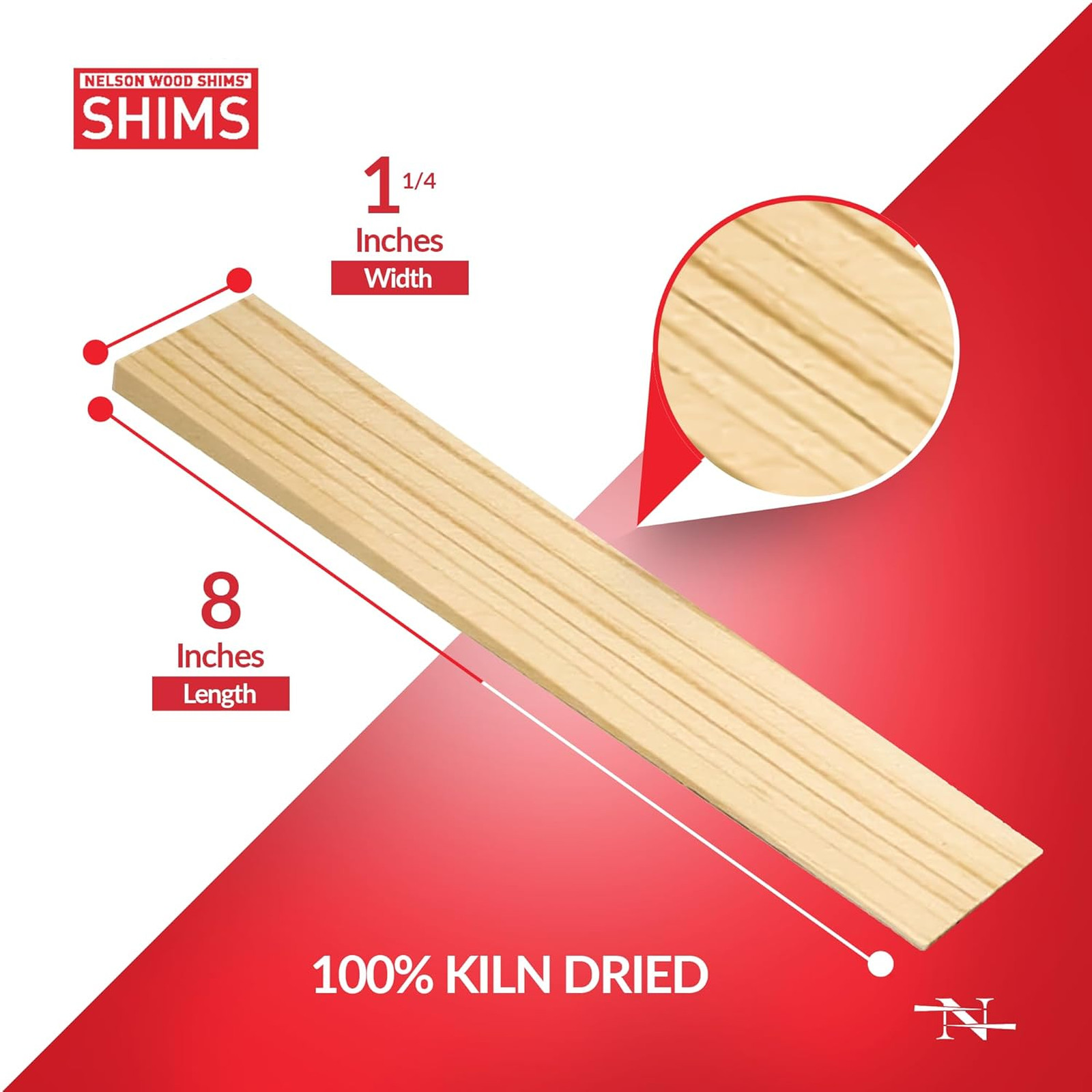 Wood Shims 8 Inch Leveling Wedges 120 Count for Doors Floors Furniture and
