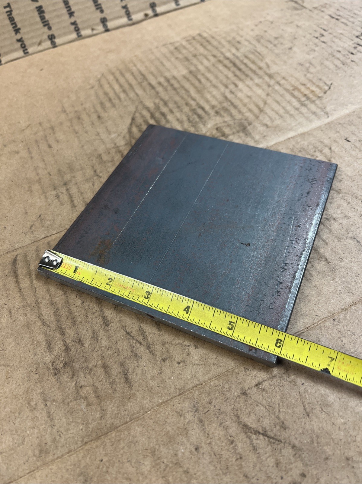 1/4 x 6 x 6 inch steel plate 6”x6” A36 Hot Roll Flat .25″ Thick