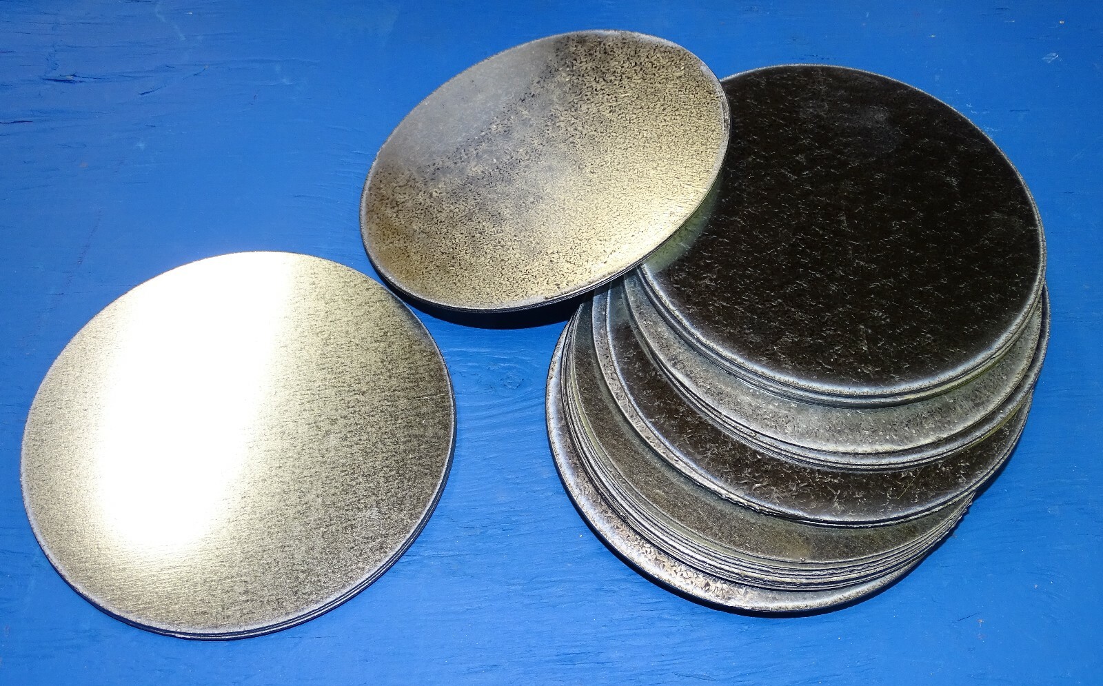 5-pc round galvanized steel sheet metal disks – 6.5″ diameter – crafts – hobbies