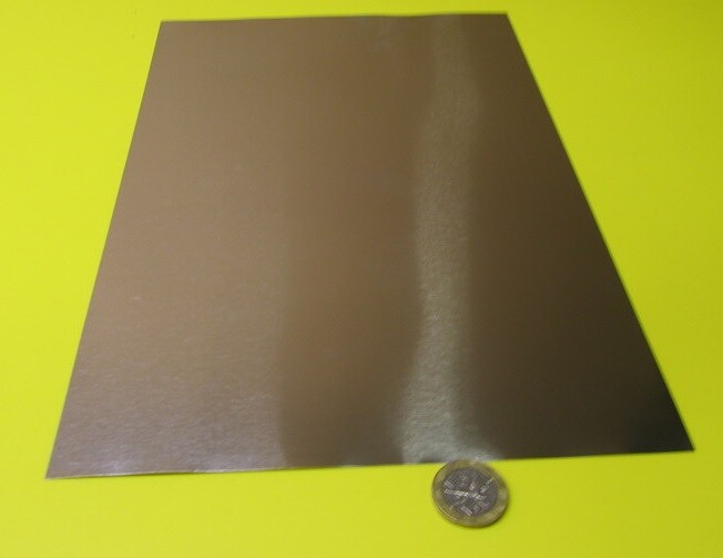 18-8 Stainless Steel Sheet, Full Hard, .002″ x 8.0″ x 12″, 2 Pieces