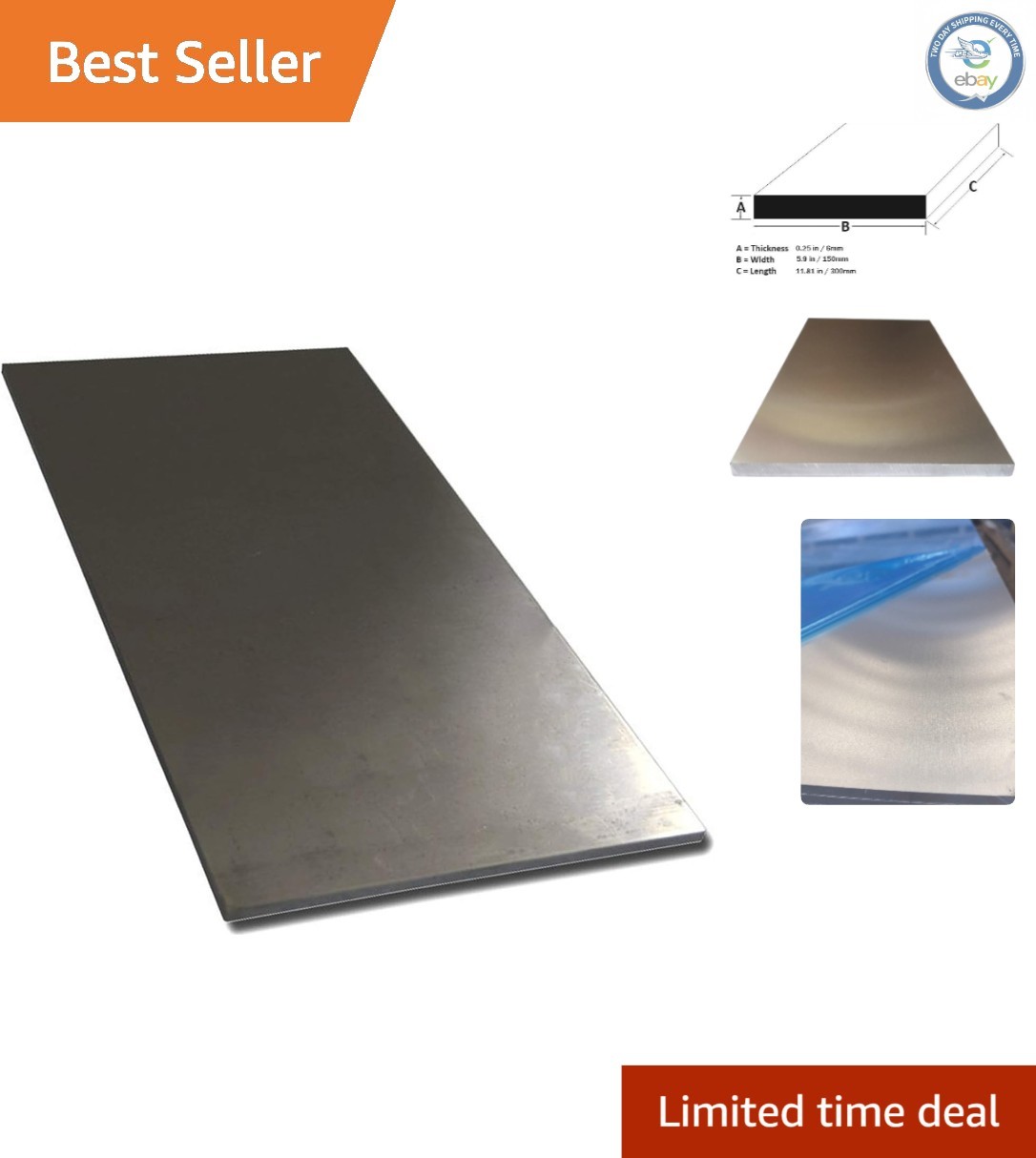 6061-T6 Aluminum Sheet 6″x12″ | 1/4 Inch Flat Tooling Plate for Precision Pro…