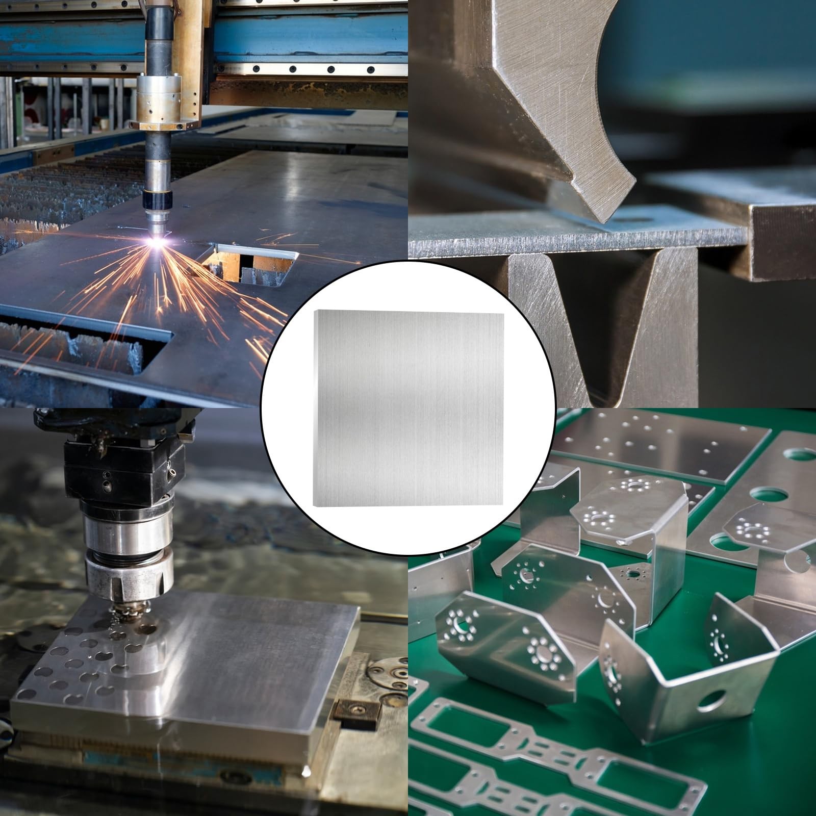 6061 Aluminum Sheet Metal 11.8×11.8×1/2 Inch 300x300x12mm Thick Flat Plate