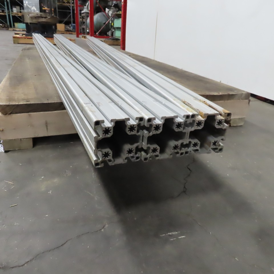3-1/2×3-1/2×10′ Smooth Aluminum T-Slotted Extrusion Profile 80/20 Style Lot of 3