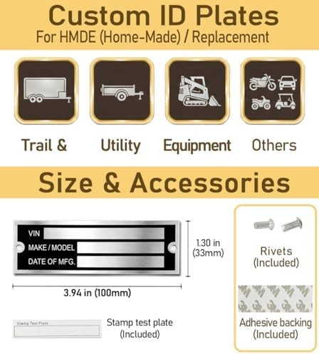 Blank Aluminum ID Plates, Metal Identification Plate, Serial Number Tag, Equipme
