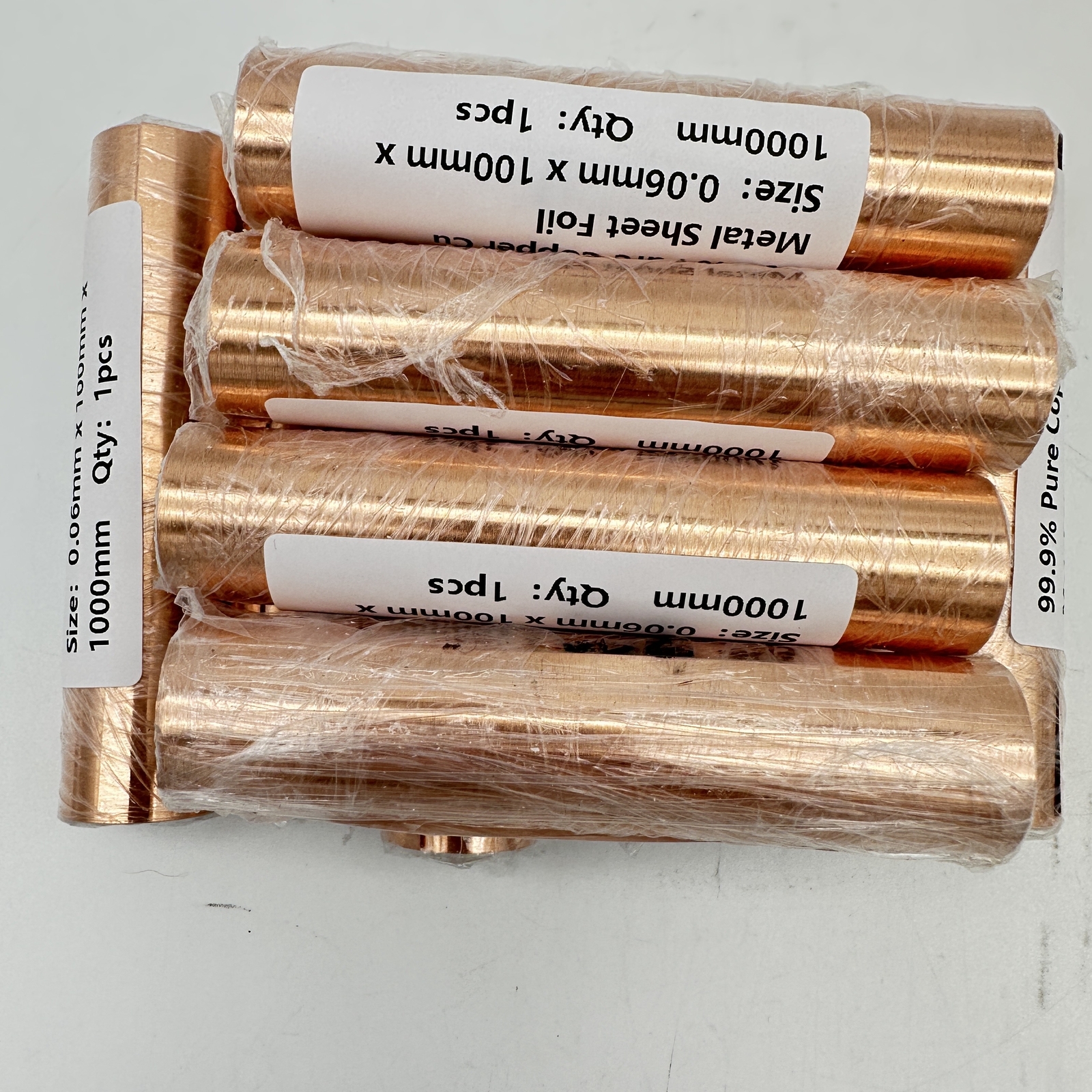1PC 0.06mm x 100mm x 1000mm 99.9% Pure Copper Cu Metal Sheet Foil