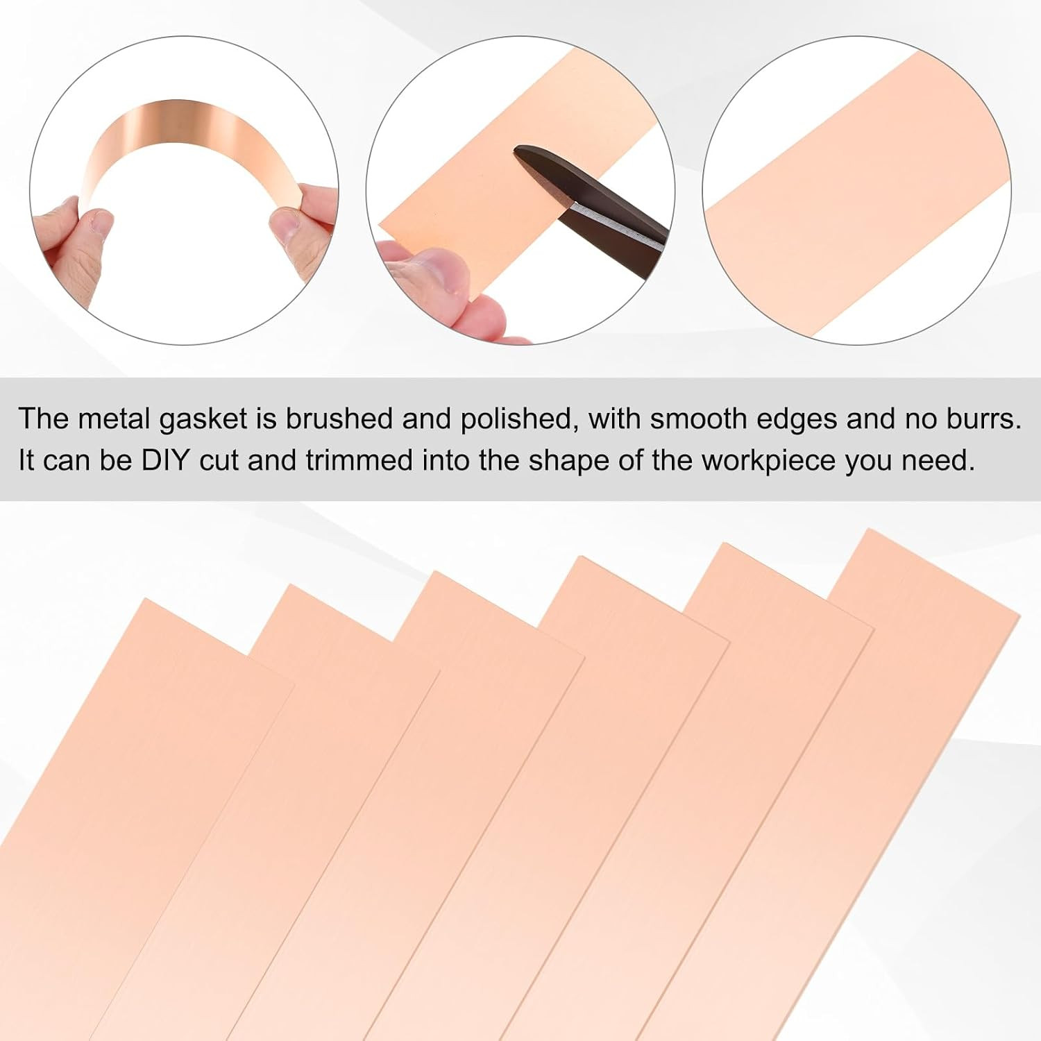 1-Set Copper Shim Stock, Metal Sheet Stock Assortment 6″ Length x 1″ Width