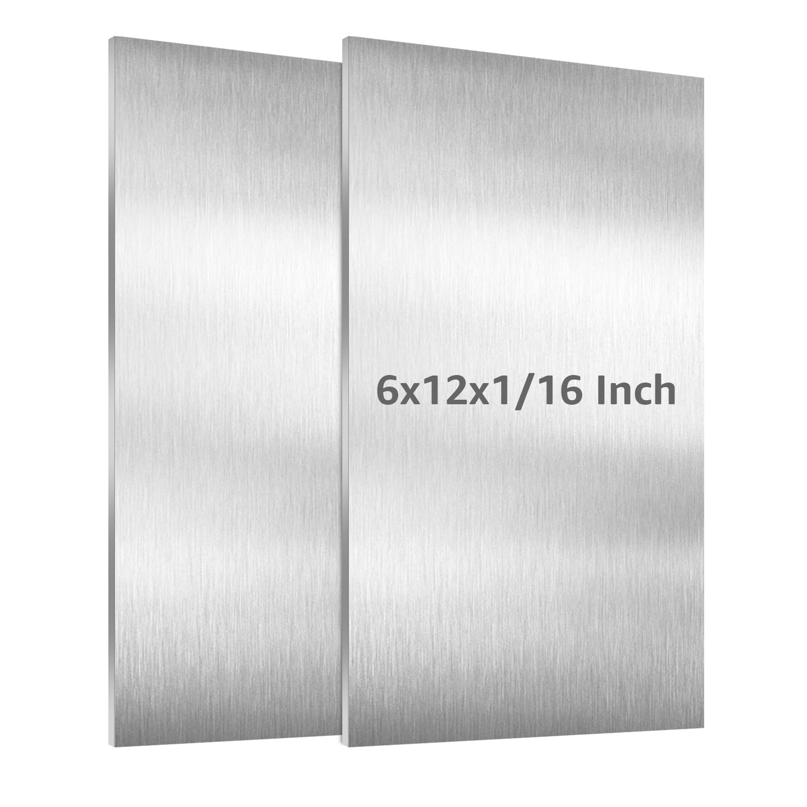 2 Pack 6061 Aluminum Sheet Metal 6x12x1/16 Inch Flat Plate Protective Film