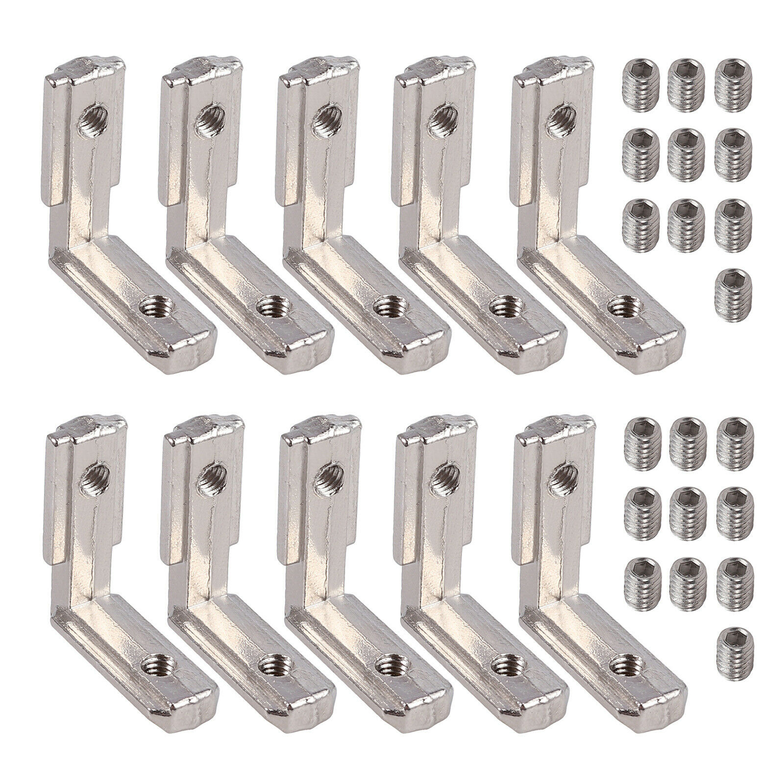 10x T-Slot Aluminum Extrusion Profile Joint L Bracket 90º Connector EU-2020