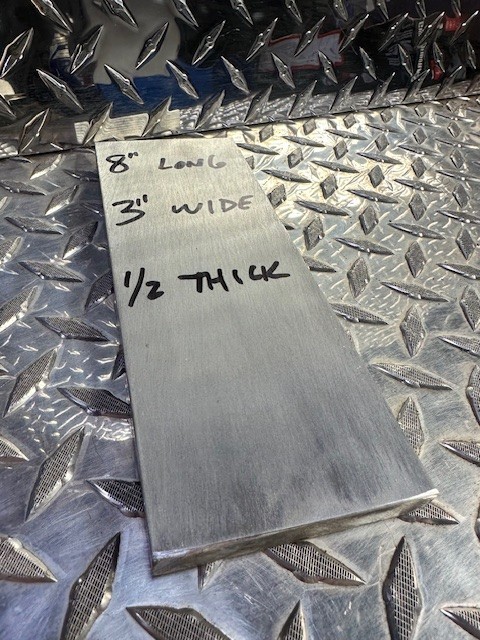 aluminum 1/2″ X 3″ X 8″ long new 6061 t solid plate flat bar stock block #1