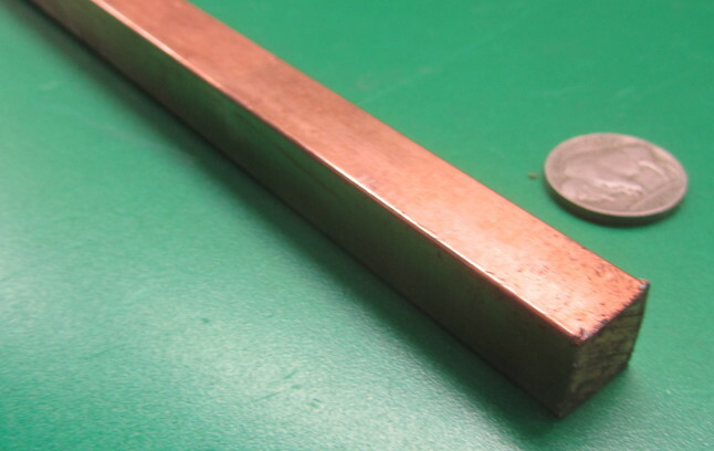 182 Copper Square Bar 1/2″ Thick x 1/2″ Wide x 6 Foot Length