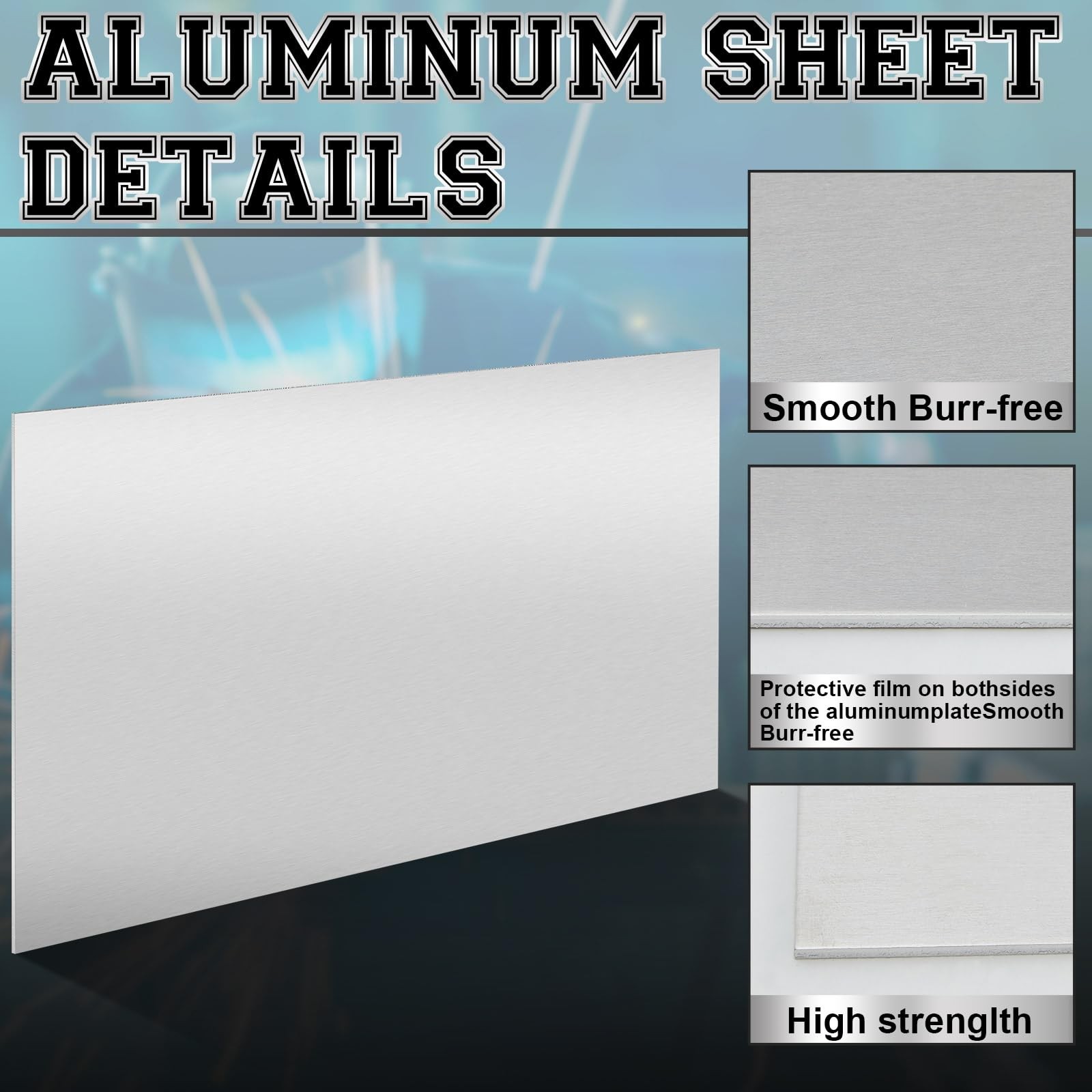 2 Pack 5052 Aluminum Sheet Metal 12″ x 24″ Aluminum Plate 1/8 (0.125”) Inch …