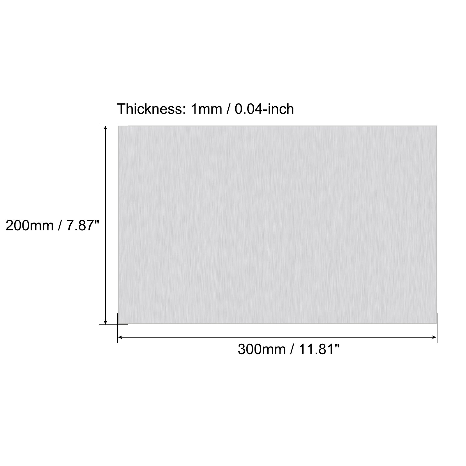 300mm x 200mm x 1mm Rectangle 1060 Aluminum Sheet Flat Metal Plate Stock, 2Pcs