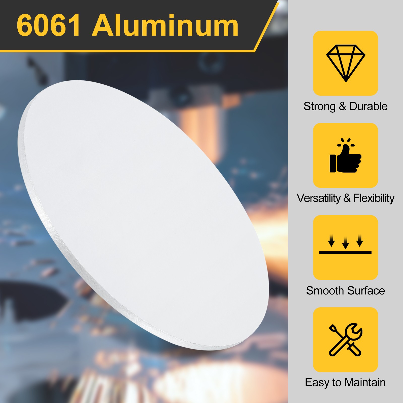 2Pcs Aluminum Disc, 4″(100mm) Dia 0.14″(3.5mm) Thick Round 6061 Aluminum Sheets