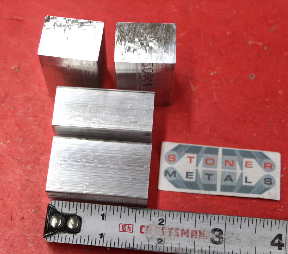 4 Pieces 3/4″ X 1″ ALUMINUM 6061 T6 FLAT BAR 1.66″ long Solid Extruded Stock PC