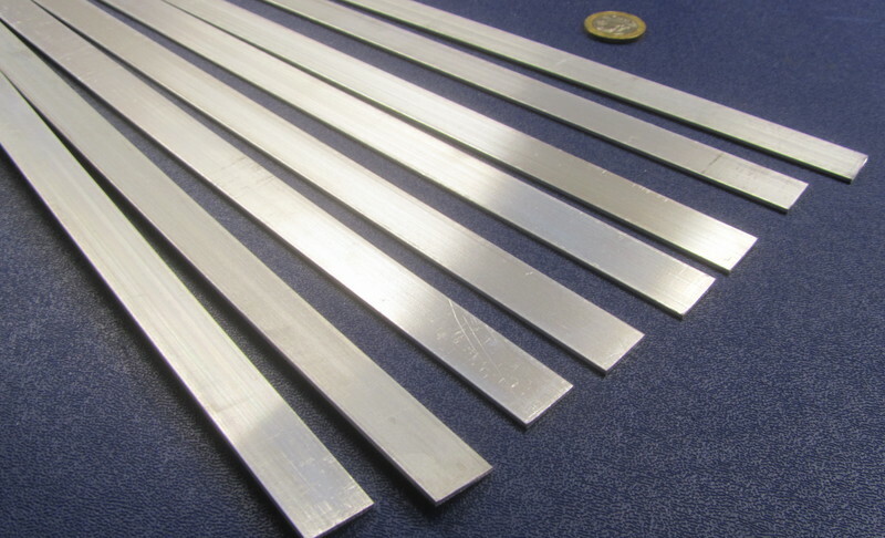 6061 T6 Aluminum Bar, 1/16″ (.062″) Thick x 5/8″ Wide x 72″ Length, 8 Units