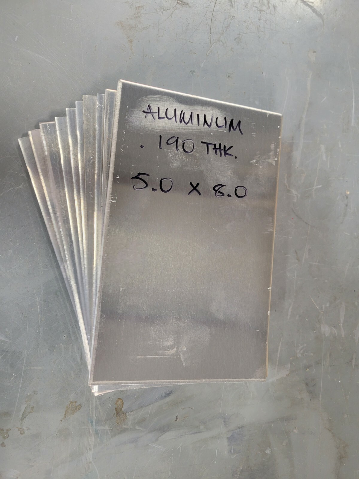 Aluminum 2024-T3 plate .190THK. 5.0″ x 8.0″ (10 pcs)
