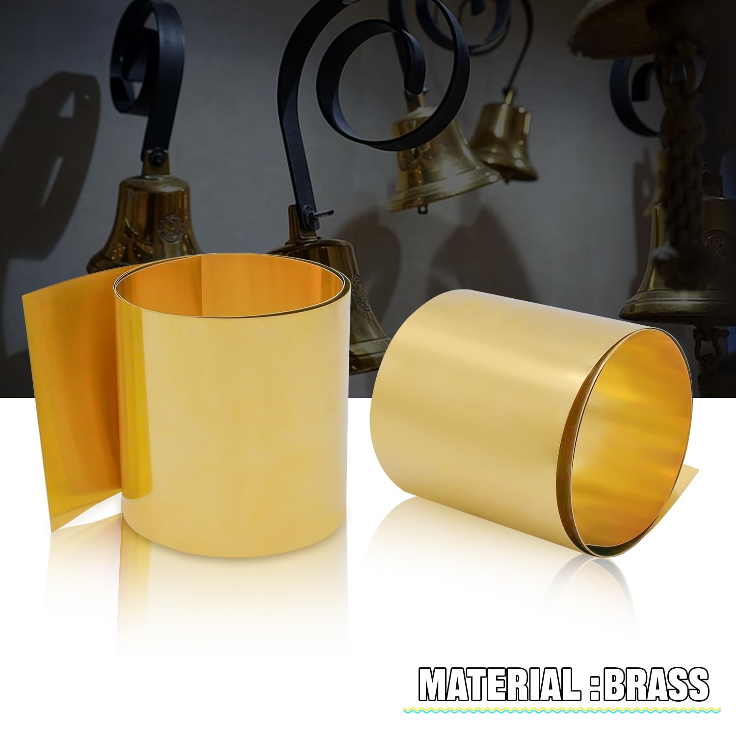Brass Sheet Roll, Gold Foil Sheets-1000mm x 100mm x 0.05mm Thin Brass Metal F…