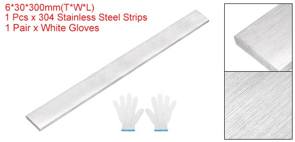 304 Stainless Steel Flat Bar 1/4″ x 1-3/16″ x 12″ Trim Strips Sheet