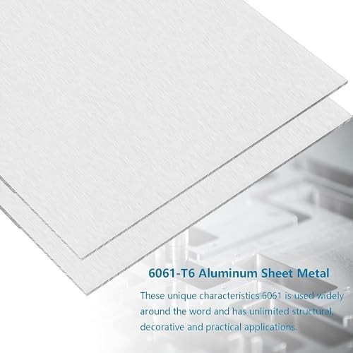 6061 Aluminum Sheet Plate, 10″ x 14″ x 1/4″ Thickness Heavy Duty Aluminum Sheets