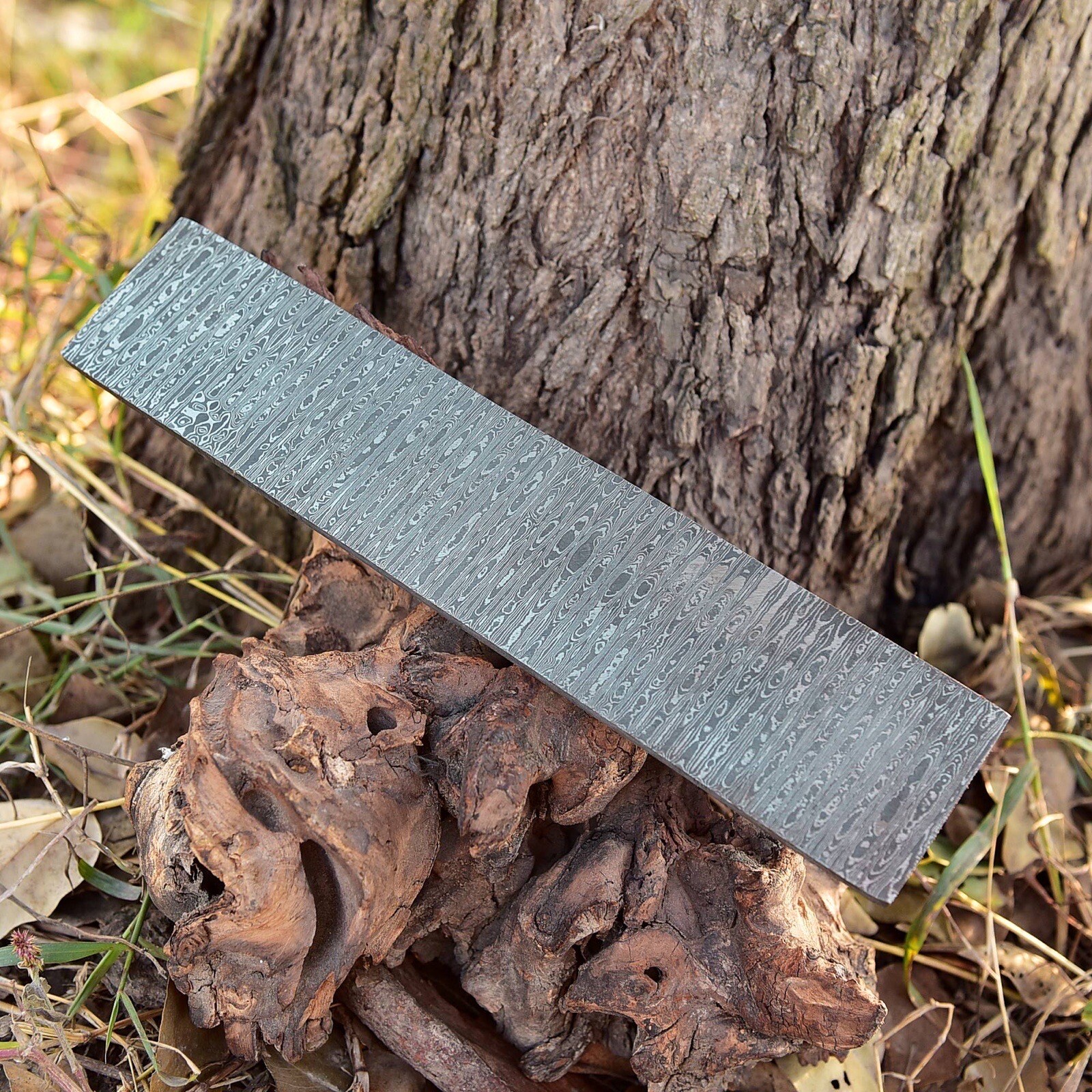 7 MM Hand Forged DAMASCUS STEEL PLATE 10”x 2”Flat Bar Billet Bar Ladder Pattern