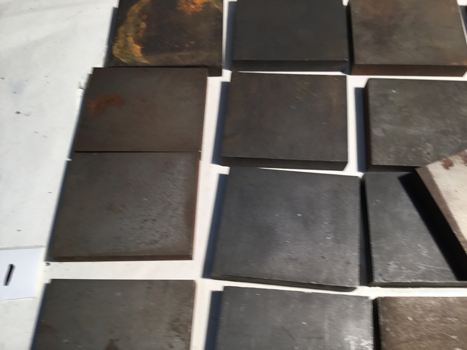 25 pc 3″ x 2.5″ x 0.5″ Hardened Steel Blanks, Unknown Steel Type (301)