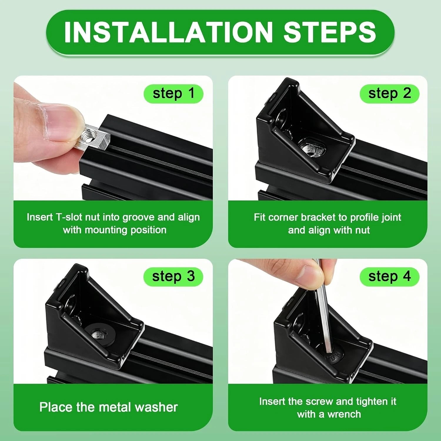 24 Set Aluminum Profile Connector Kit with Accessories