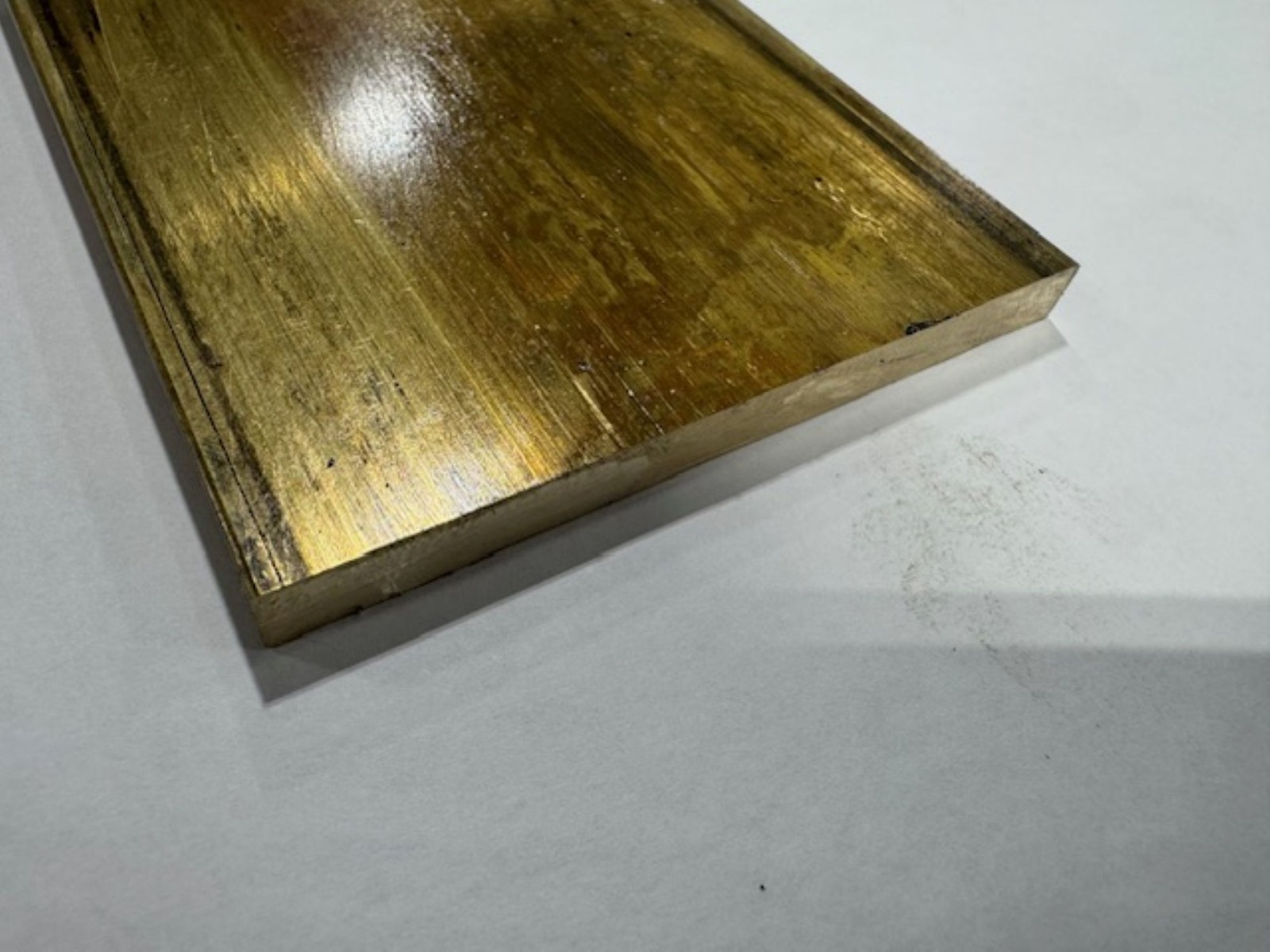 1/4″ x 3″ C360 Brass Flat Bar x 6″ Long, Half Hard, Free Cutting, Mill Stock
