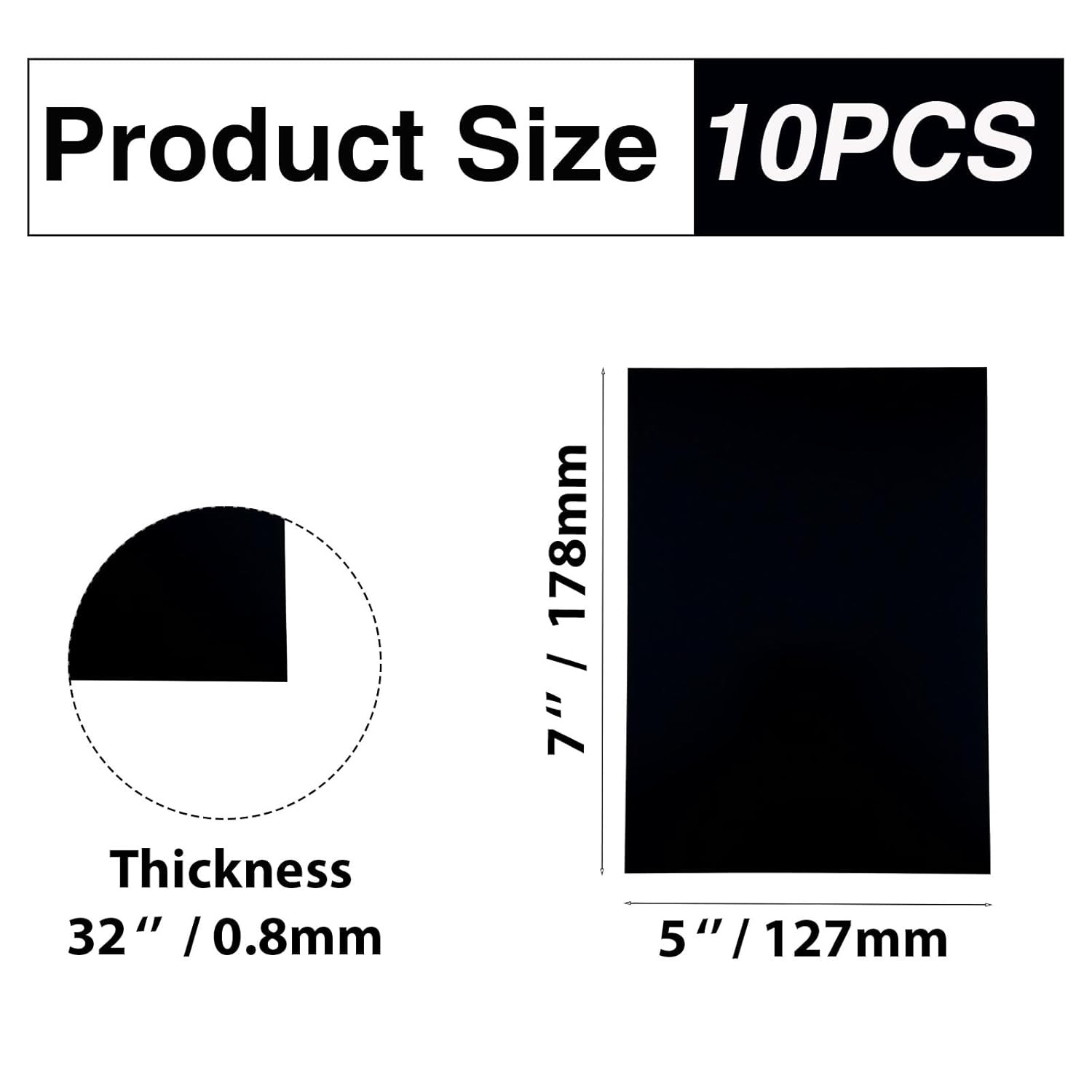 10Pcs Black Anodized Aluminum Sheet 5″ x 7″ x 1/32″ 0.8mm Corrosion-Resistant…