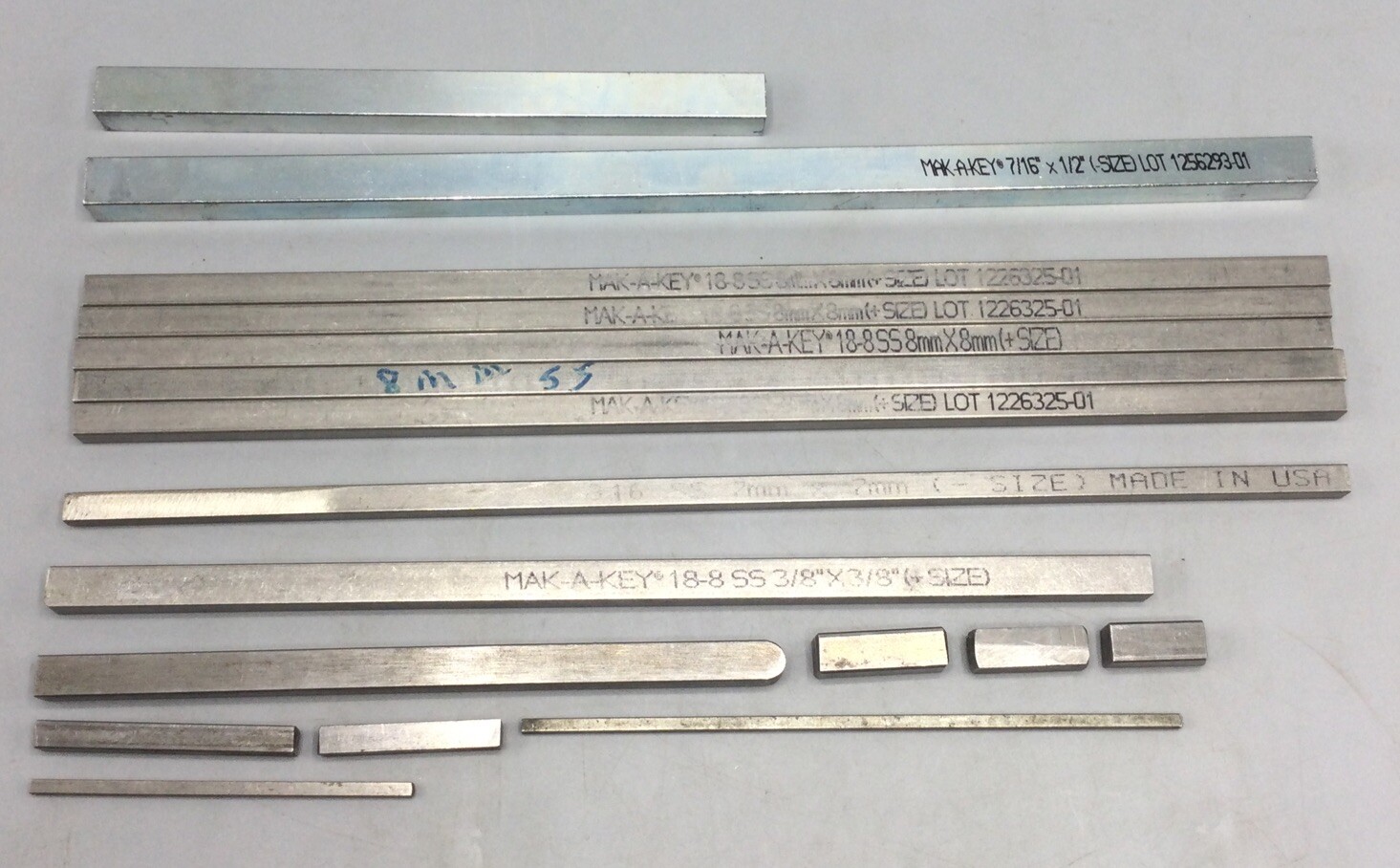 Mak-A-Key Keystock Bars, 17 Pieces, See Description