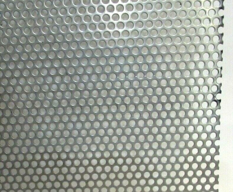 1/8″ HOLES 18 GAUGE 304 STAINLESS STEEL PERFORATED SHEET 3-1/2″ X 6″