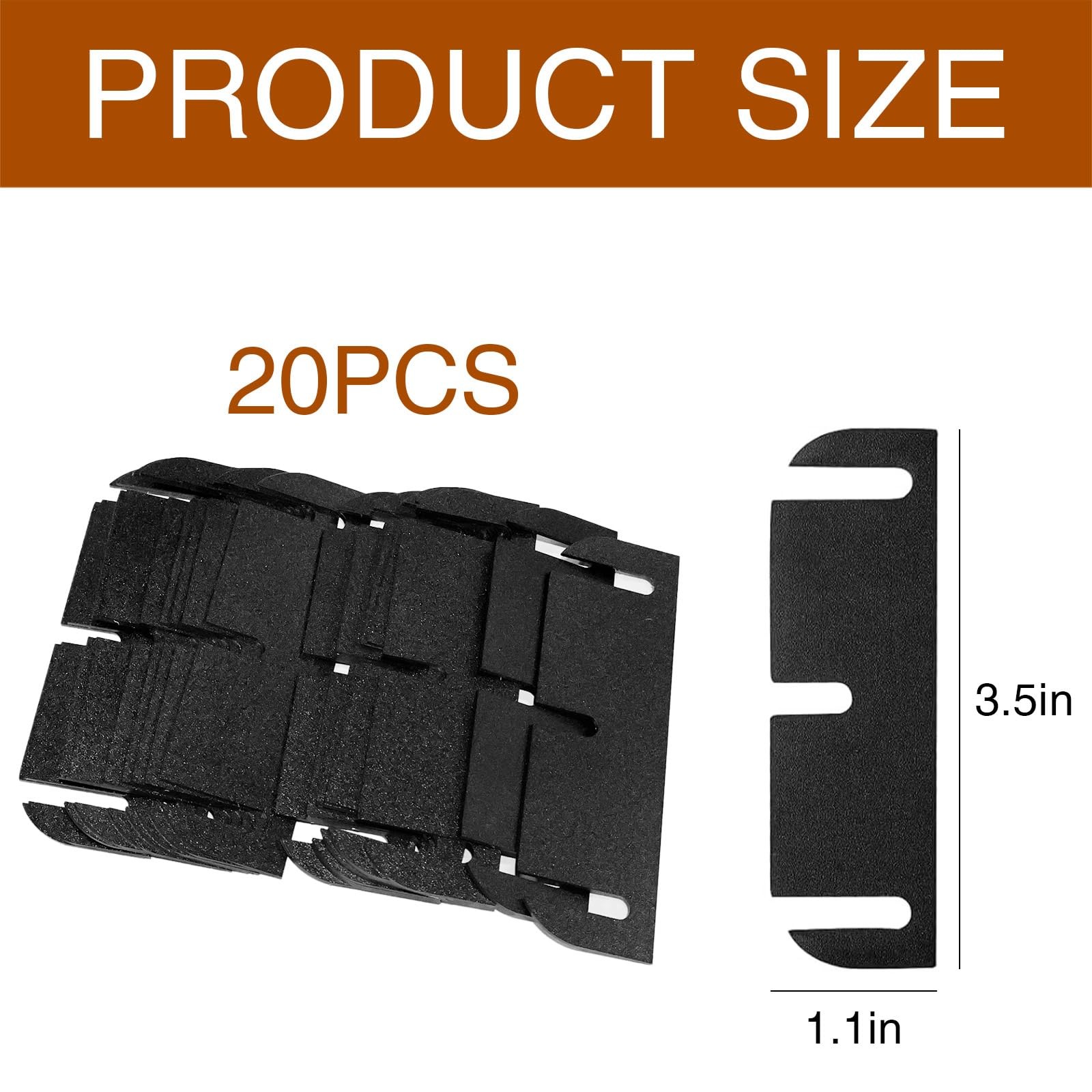 20 PCS Black 3.5″ Door Hinge Shims Plate 0.47″ Inch Thick Jamb Repair Kit