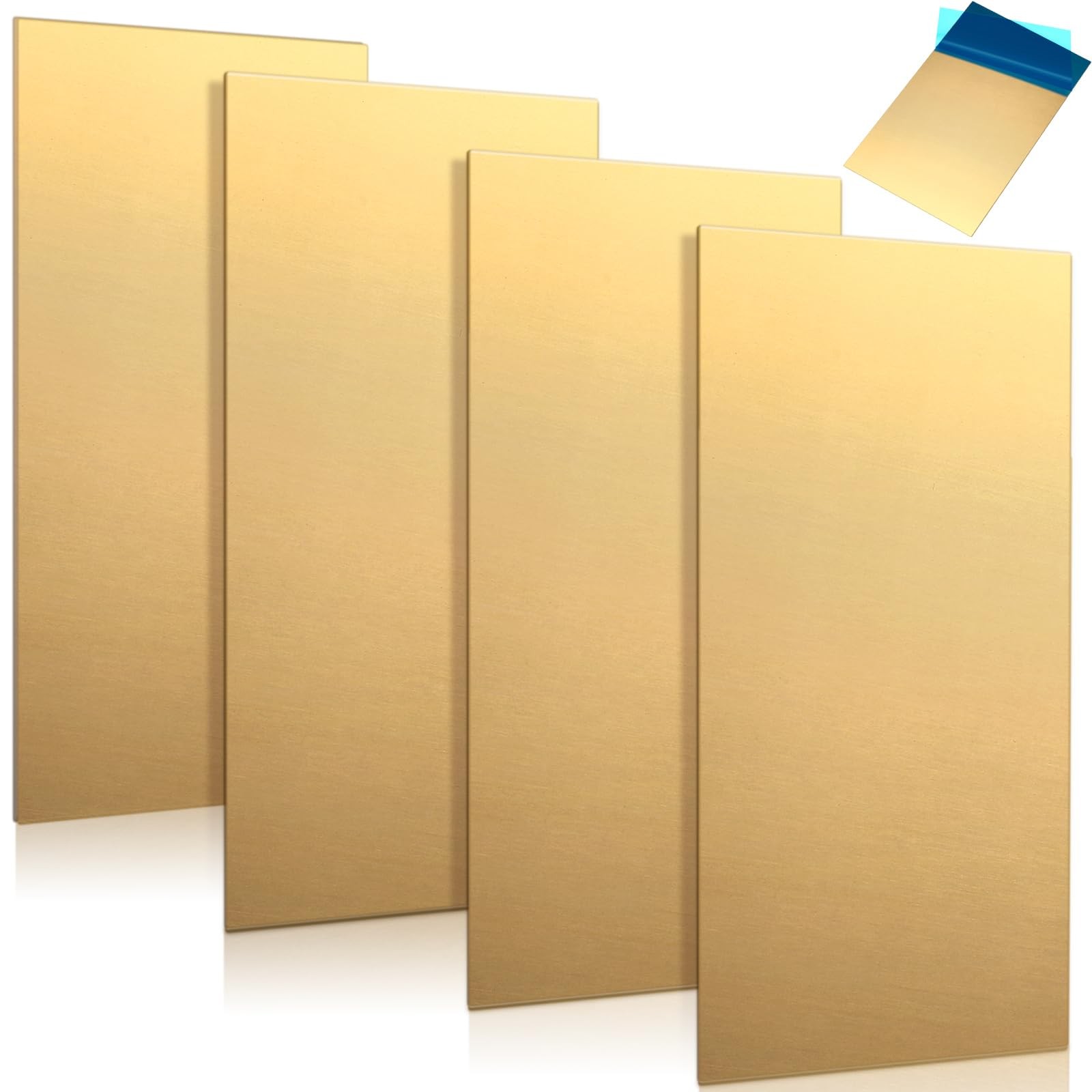 Yaocom 4 Pieces Brass Sheet 6″ x 12″ x 0.025″, 22 Gauge(0.6mm) Thickness Bras…