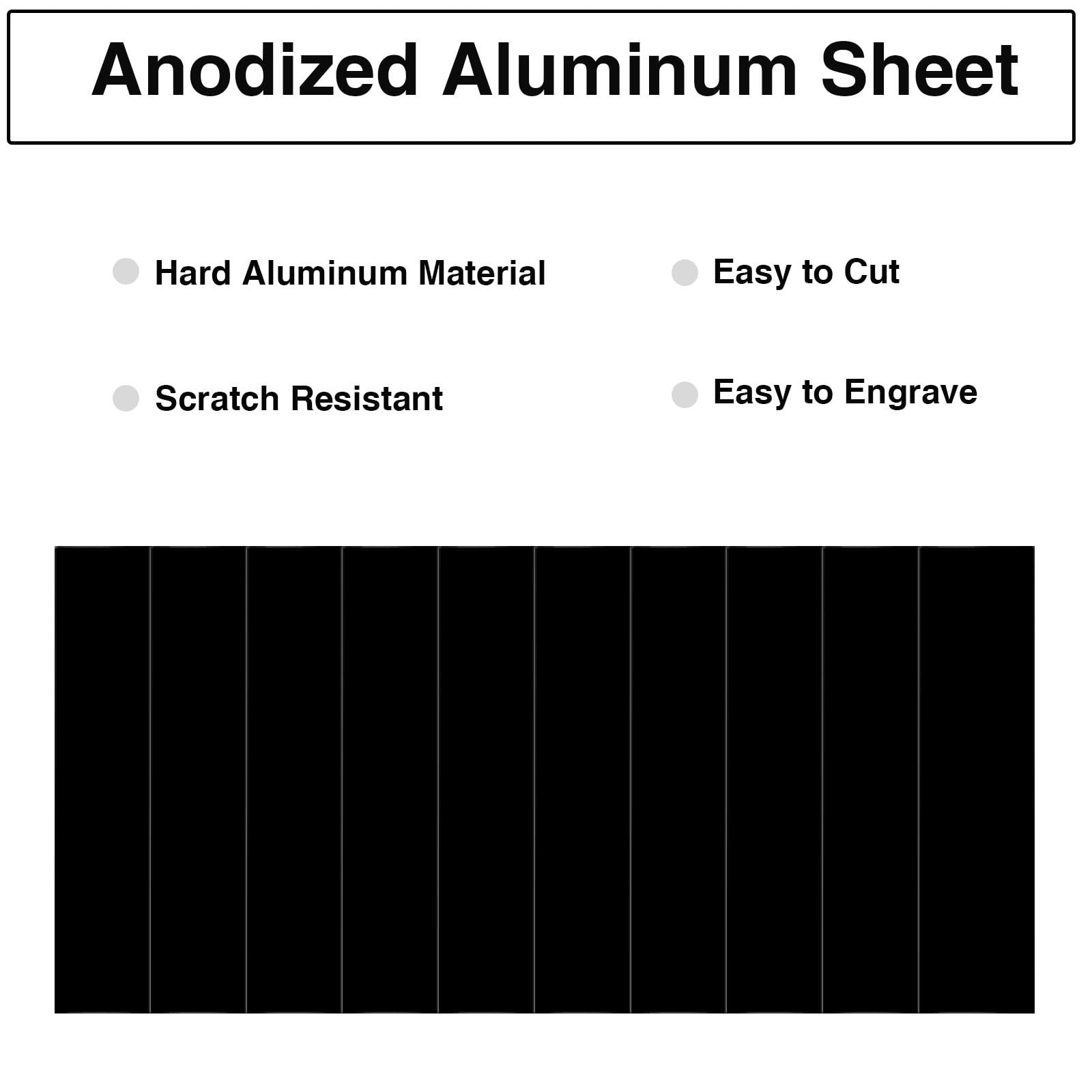 10Pcs Black Anodized Aluminum Sheet 8″ x 2″ x 1/32″ (0.8mm) Corrosion-Resista…