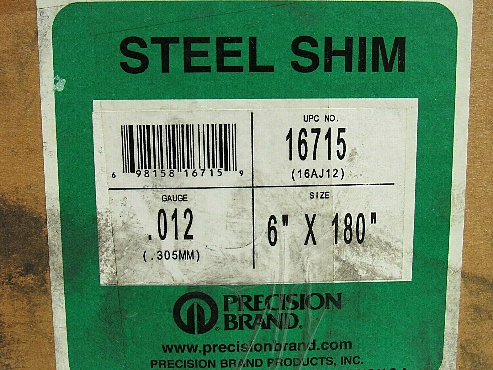 NEW PRECISION BRAND STEEL SHIM ROLL 16715 .012X6″X180″